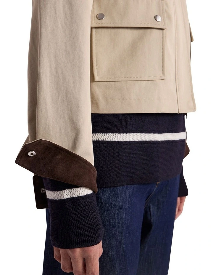 Rowena Cotton Jacket in Camel image 4