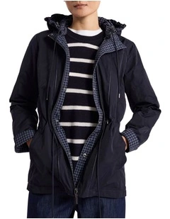 Camryn Reversible Anorak Jacket in Navy Check