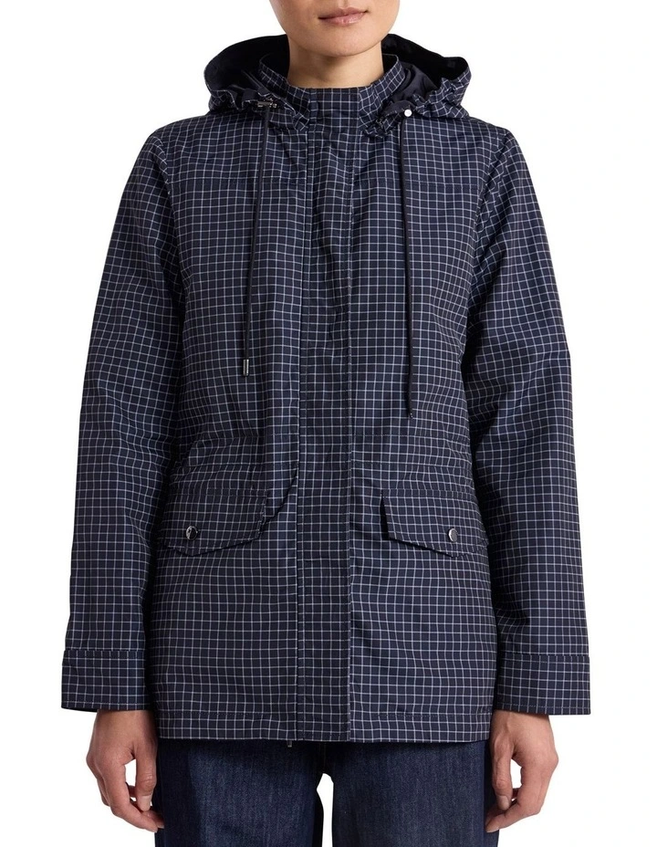 Camryn Reversible Anorak Jacket in Navy Check image 2