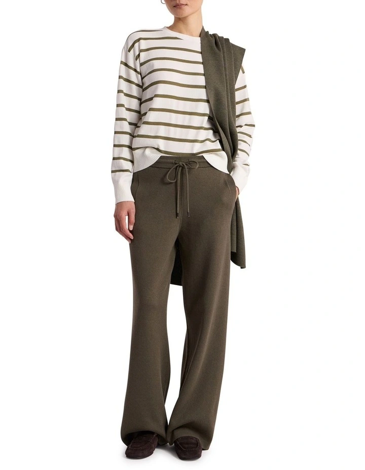 Velma Crop Knit Pant in Olio Green image 1