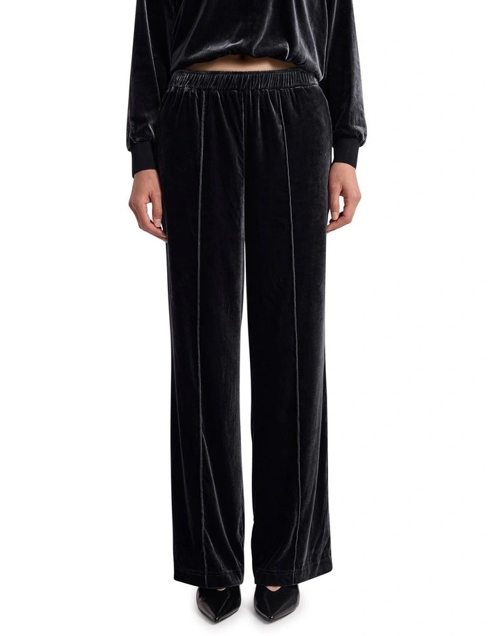 Ferrara Velour Track Pant in Charcoal image 2