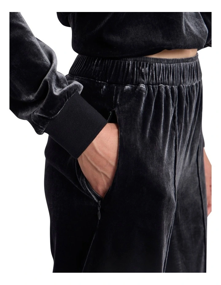 Ferrara Velour Track Pant in Charcoal image 3