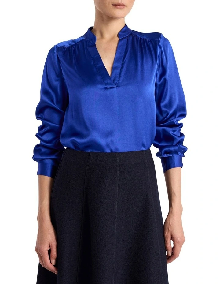 Cristobal Silk Blouse in Royale Blue image 1