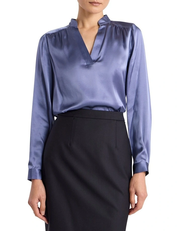 Cristobal Silk Blouse in Cadet Blue image 1