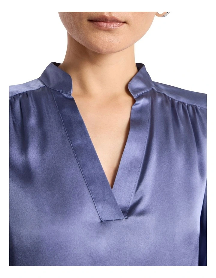 Cristobal Silk Blouse in Cadet Blue image 3
