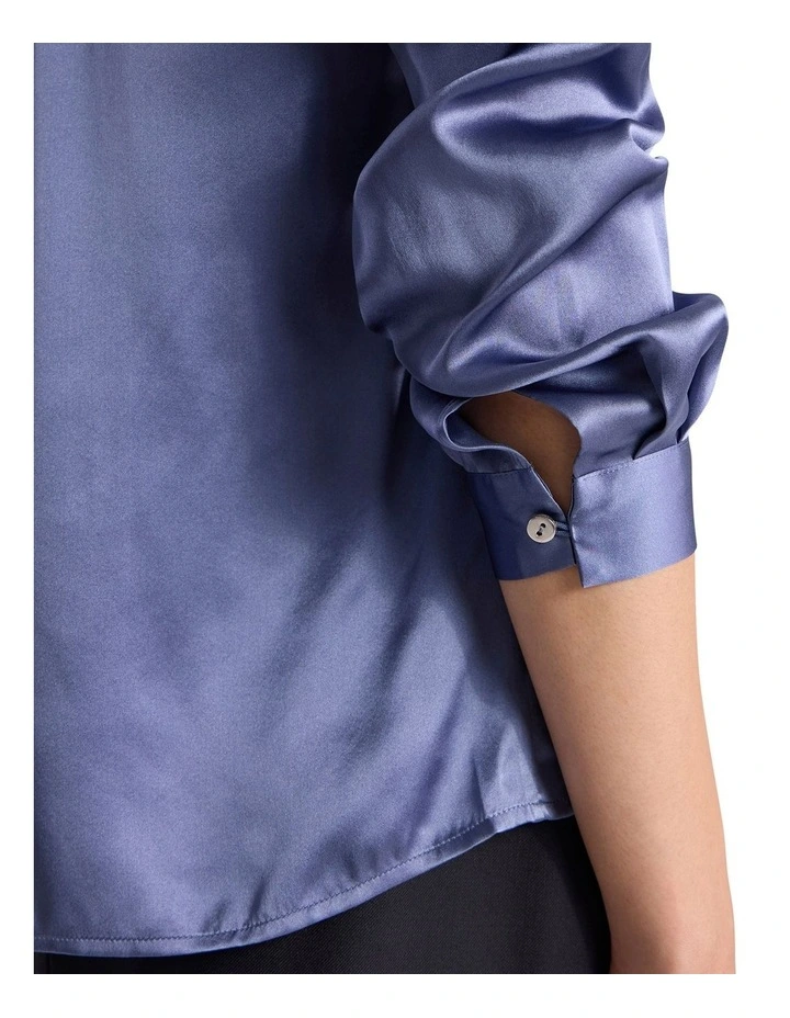Cristobal Silk Blouse in Cadet Blue image 4