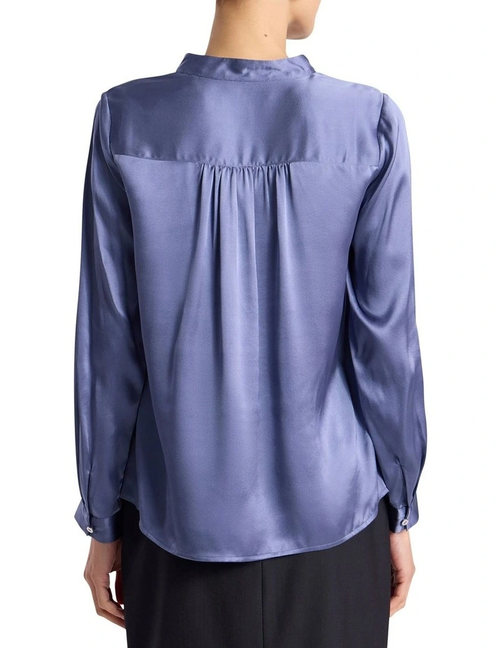 Cristobal Silk Blouse in Cadet Blue image 6