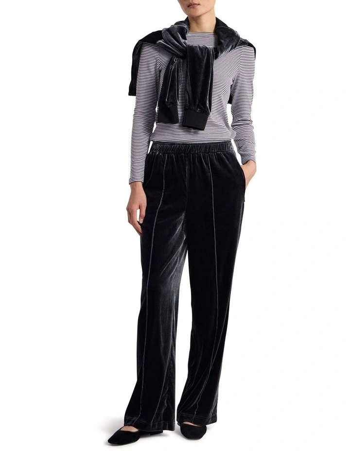 Margie Stripe Top in Charcoal Stripe image 2