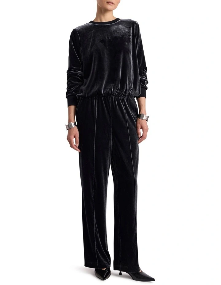 Ferrara Velour Top in Charcoal image 2