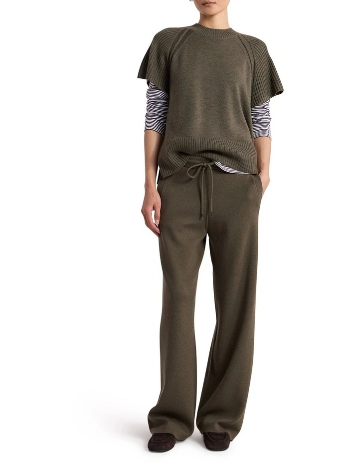 Anwar Merino Knit Vest in Olio Green image 2