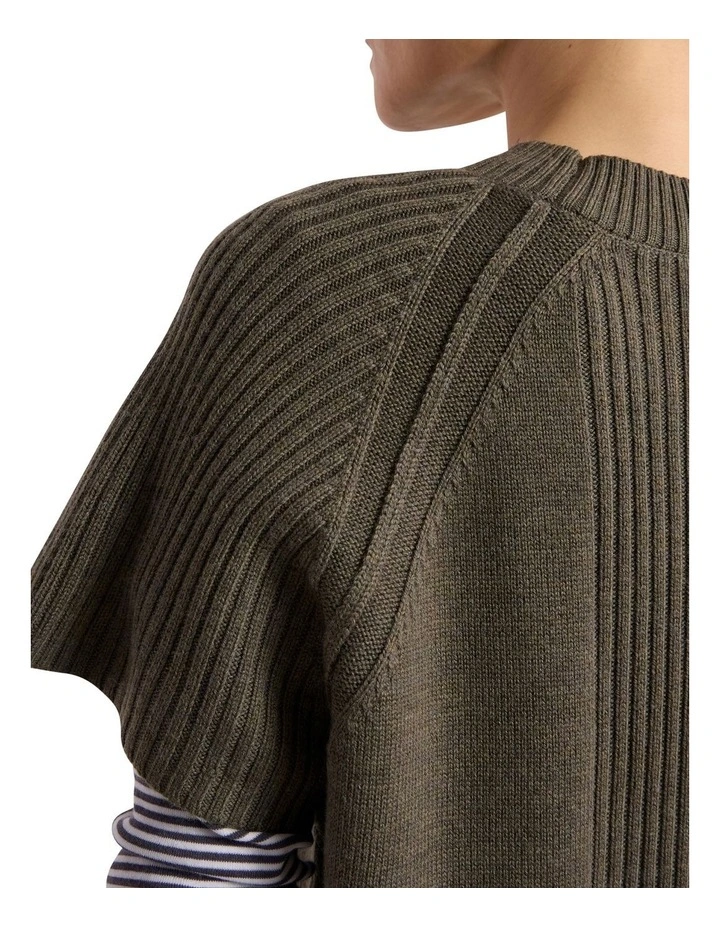 Anwar Merino Knit Vest in Olio Green image 4