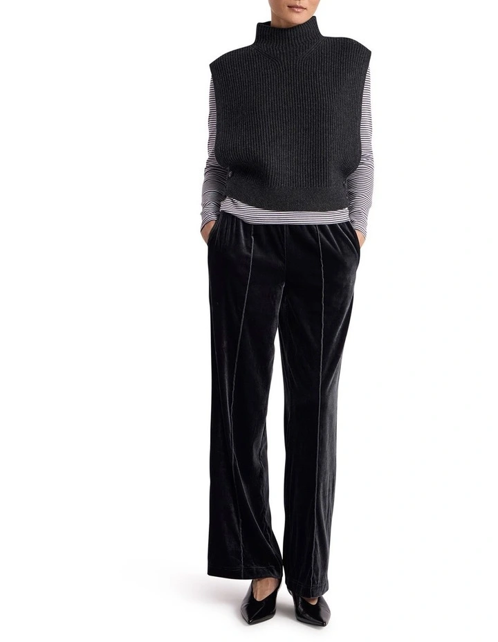 Ari Wool Blend Gilet in Charcoal Melange image 2