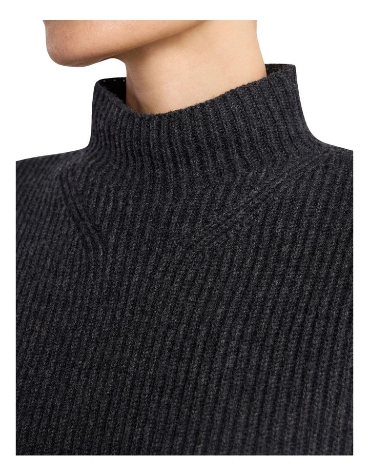 Ari Wool Blend Gilet in Charcoal Melange image 3