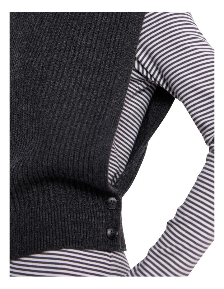 Ari Wool Blend Gilet in Charcoal Melange image 4