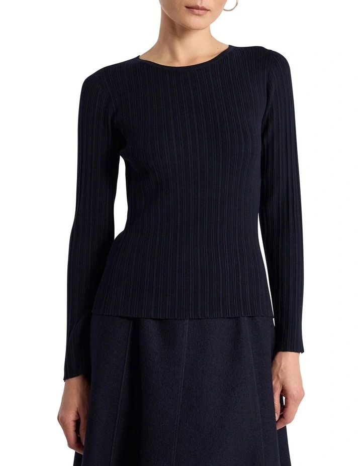 Mikka Rib Knit in Navy image 1