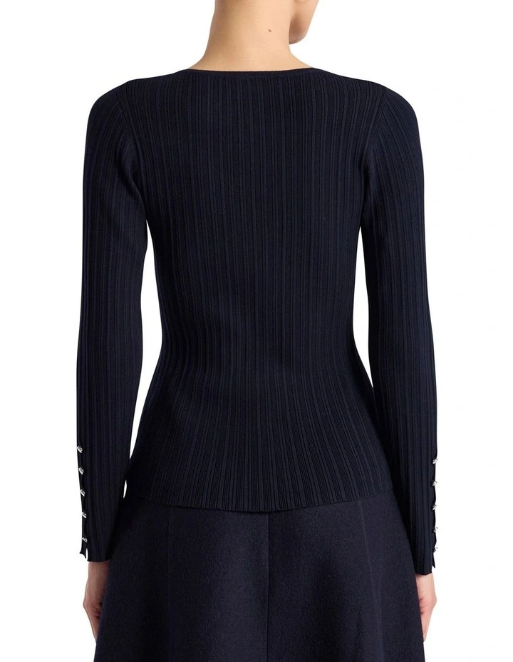 Mikka Rib Knit in Navy image 5