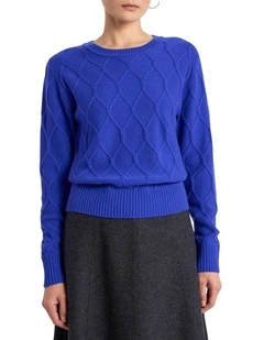 Kehlani Cashmere Knit Jumper in Royale Blue