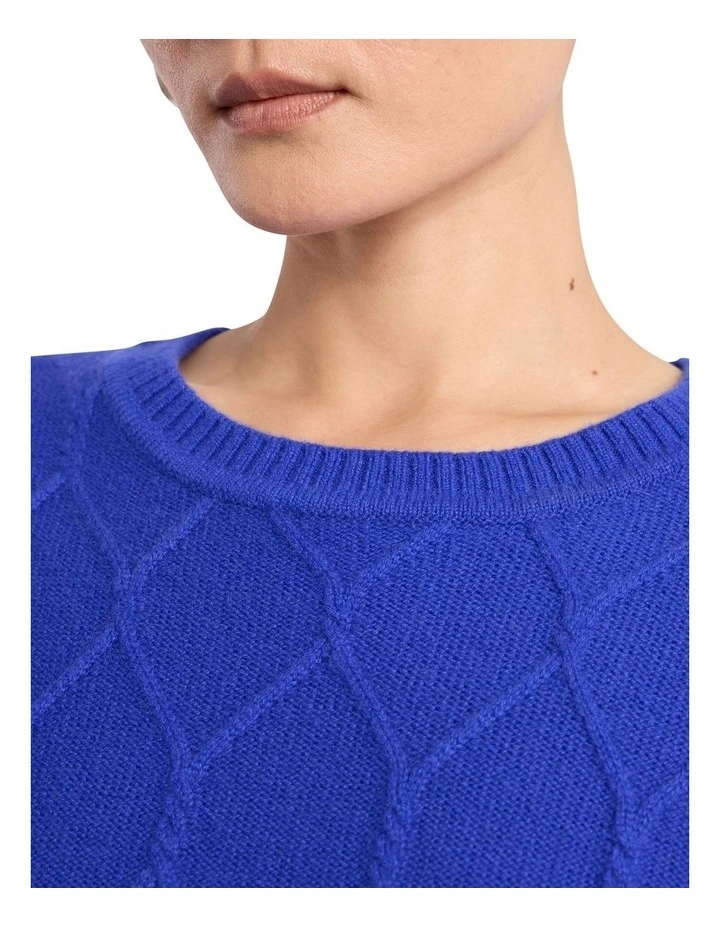Kehlani Cashmere Knit Jumper in Royale Blue image 3