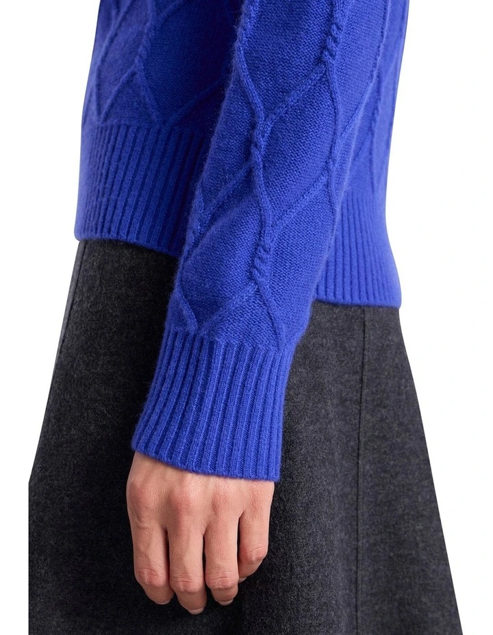 Kehlani Cashmere Knit Jumper in Royale Blue image 4