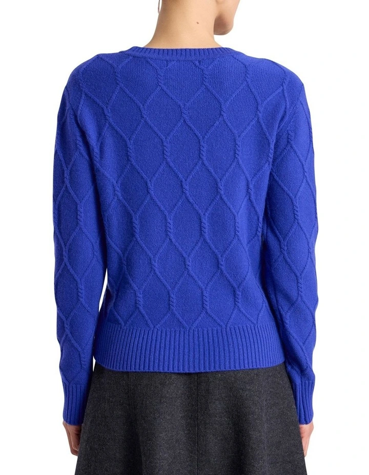 Kehlani Cashmere Knit Jumper in Royale Blue image 5