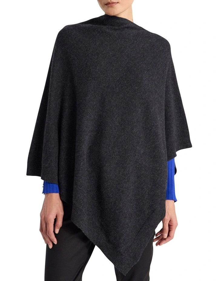 Ettienne Merino Poncho in Charcoal image 1