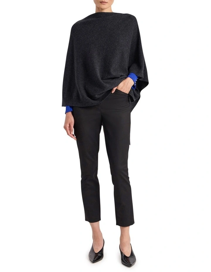 Ettienne Merino Poncho in Charcoal image 2