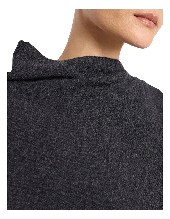Ettienne Merino Poncho in Charcoal image 3