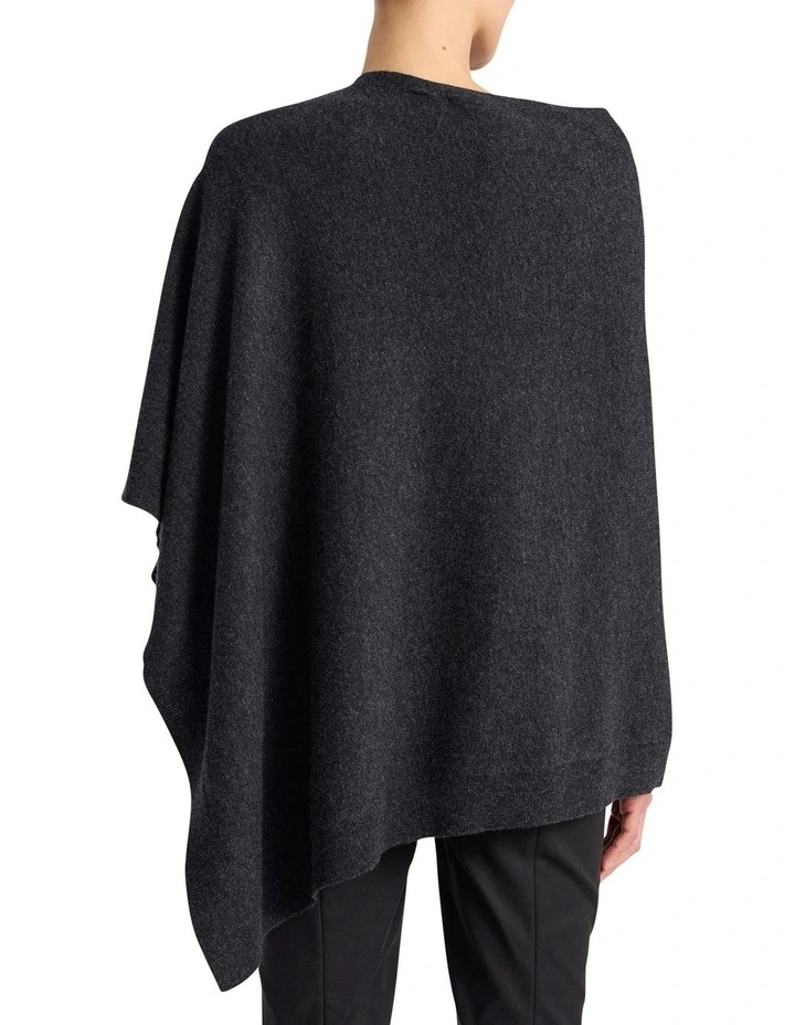 Ettienne Merino Poncho in Charcoal image 5
