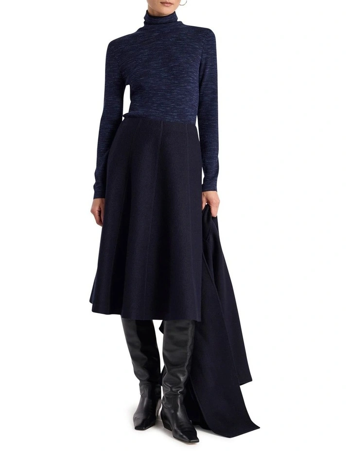 Bridget Merino Knit Top in Navy Melange image 2