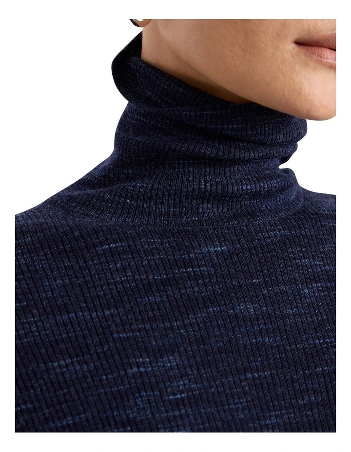 Bridget Merino Knit Top in Navy Melange image 3