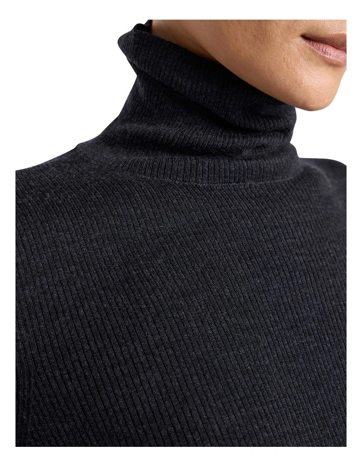 Bridget Merino Knit Top in Charcoal Melange image 3