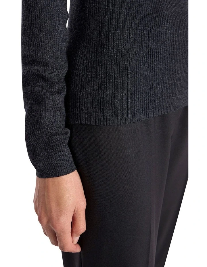 Bridget Merino Knit Top in Charcoal Melange image 4