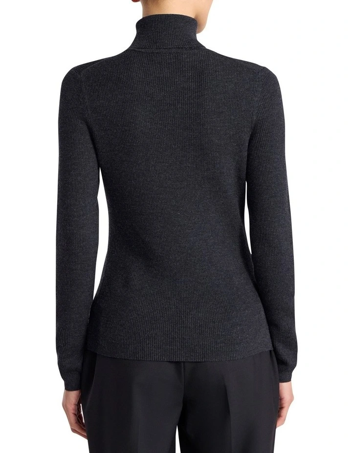 Bridget Merino Knit Top in Charcoal Melange image 5