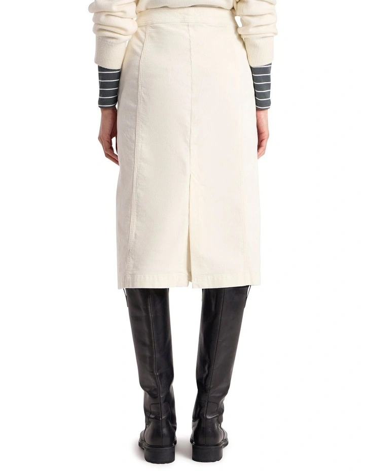 Iiona Corduroy Skirt in Ivory image 5