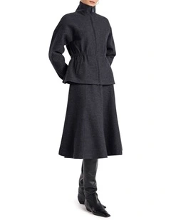 Elvira Felted Wool Skirt in Charcoal