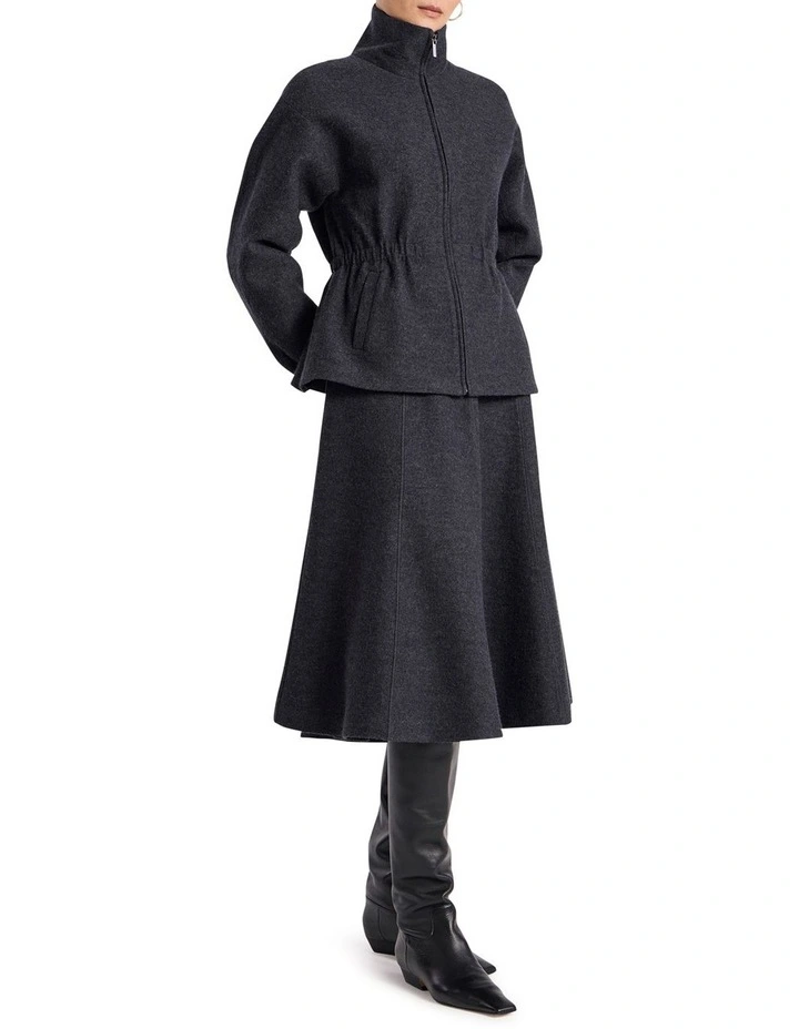 Elvira Felted Wool Skirt in Charcoal image 1