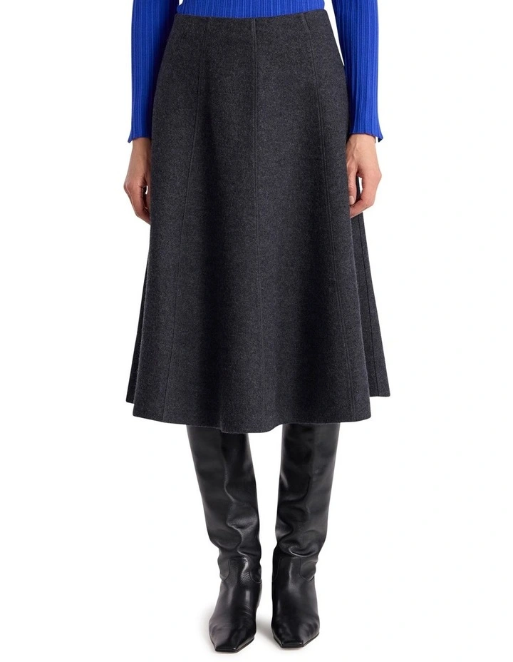 Elvira Felted Wool Skirt in Charcoal image 2