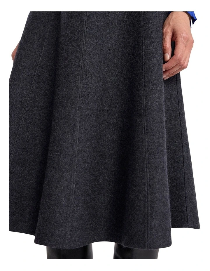 Elvira Felted Wool Skirt in Charcoal image 3