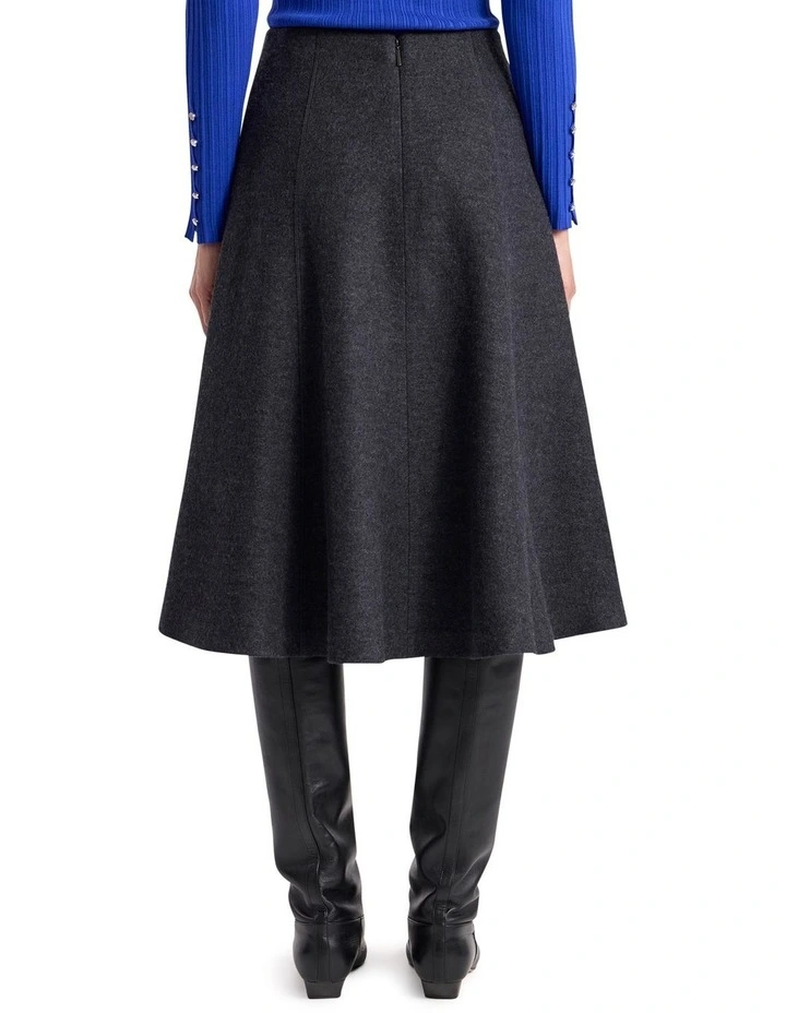Elvira Felted Wool Skirt in Charcoal image 5