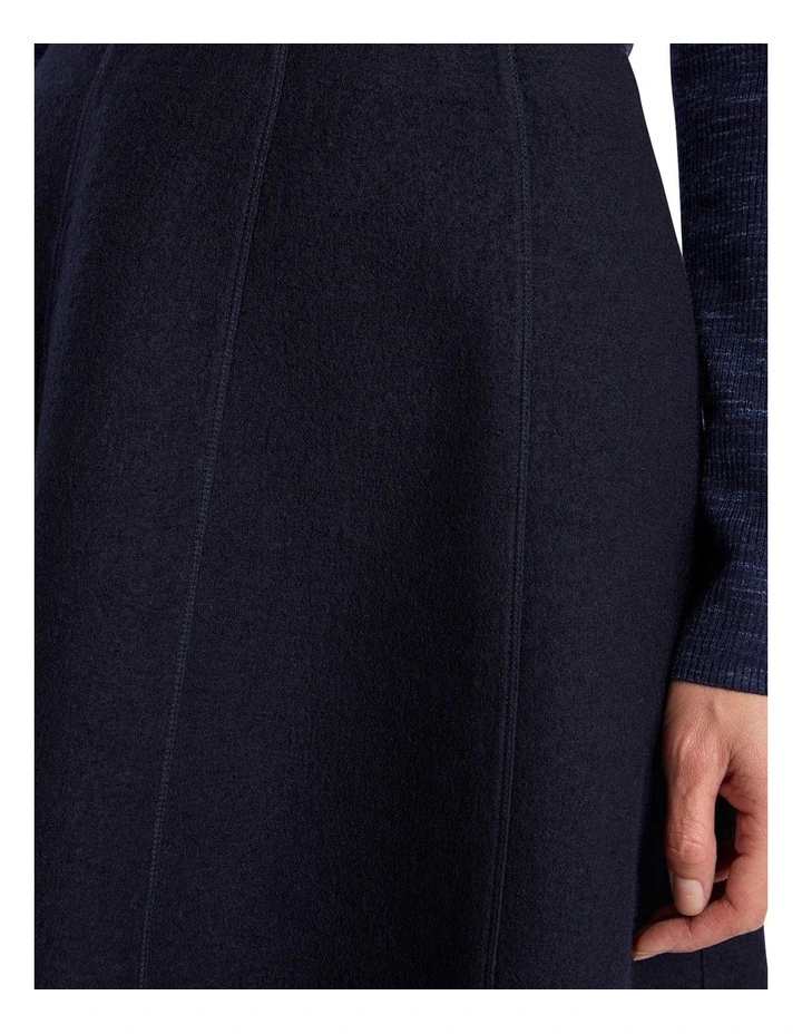 Elvira Felted Wool Skirt in Navy image 3