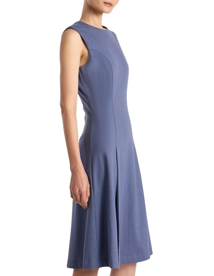Kalen Flannel Merino Dress in Steel Blue image 2