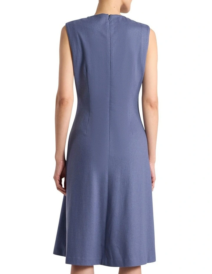 Kalen Flannel Merino Dress in Steel Blue image 4