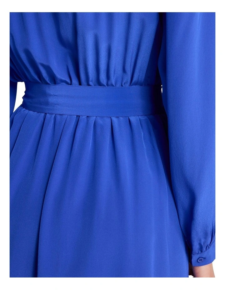 Leander Silk Dress in Royale Blue image 3