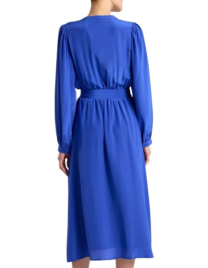 Leander Silk Dress in Royale Blue image 5