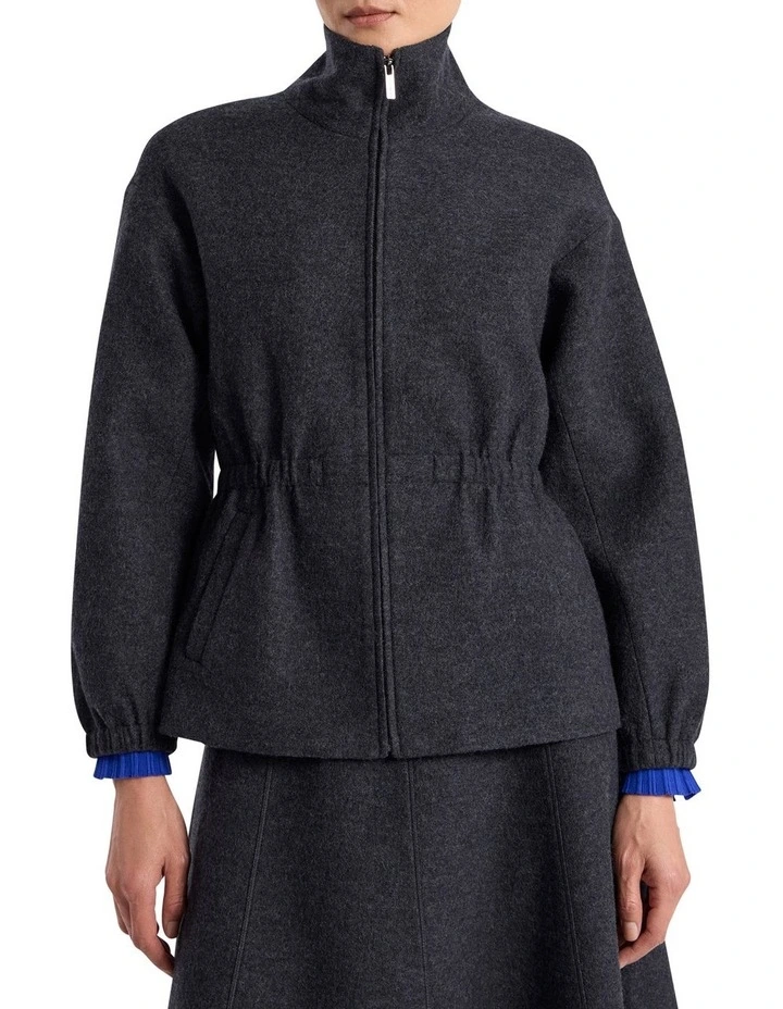 Elvira Felted Wool Jacket in Charcoal image 1