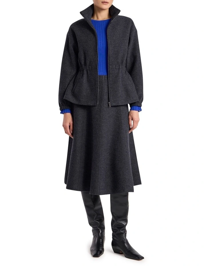 Elvira Felted Wool Jacket in Charcoal image 2