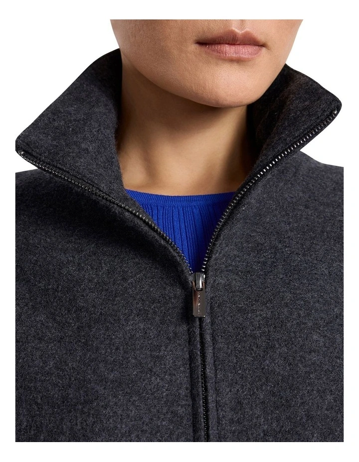 Elvira Felted Wool Jacket in Charcoal image 3