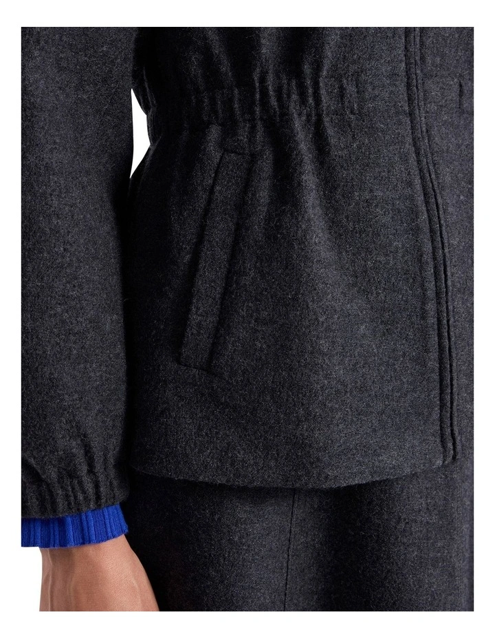 Elvira Felted Wool Jacket in Charcoal image 4