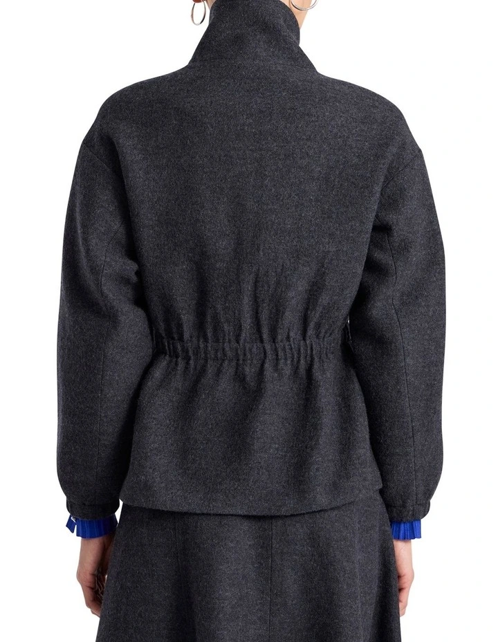 Elvira Felted Wool Jacket in Charcoal image 5