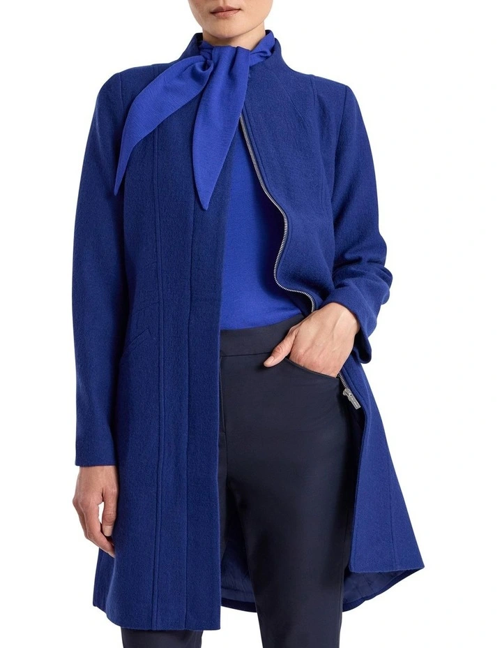 Madison Felted Wool Coat in Pacific Blue image 1
